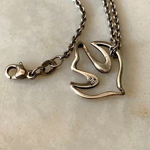 James Avery Sterling Retired Dove Charm 18” Chain